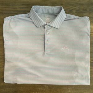 Rhoback Men's Subtle Blue/Pink‎ Striped Polo Size XXL
